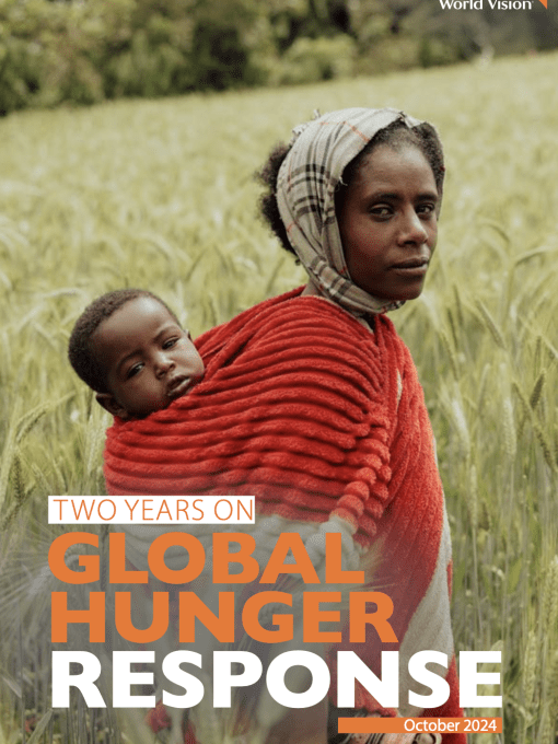 This is the cover page for the two years on report for the Global Hunger Response.